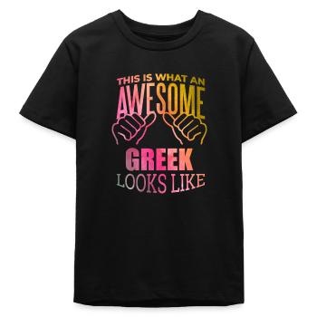 Grèce - T-shirt ado bio Stanley/Stella - noir - Devant