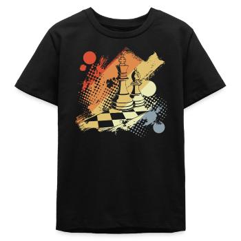 Reine et roi des échecs - T-shirt ado bio Stanley/Stella - noir - Devant