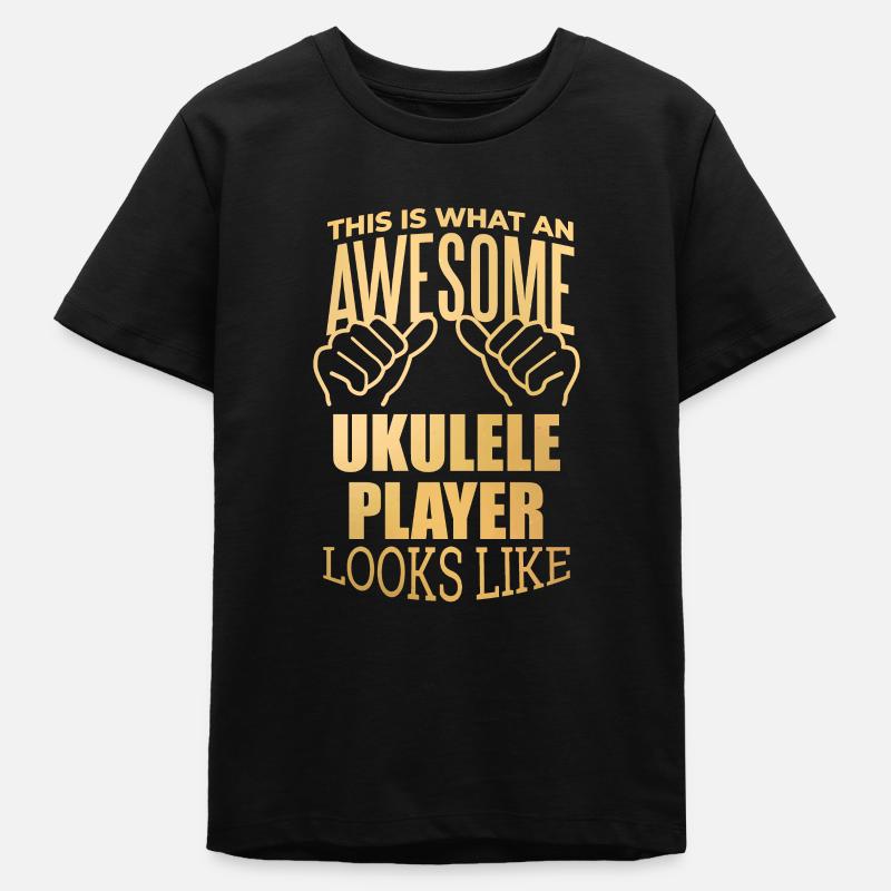 ukulélé - T-shirt ado bio Stanley/Stella - noir