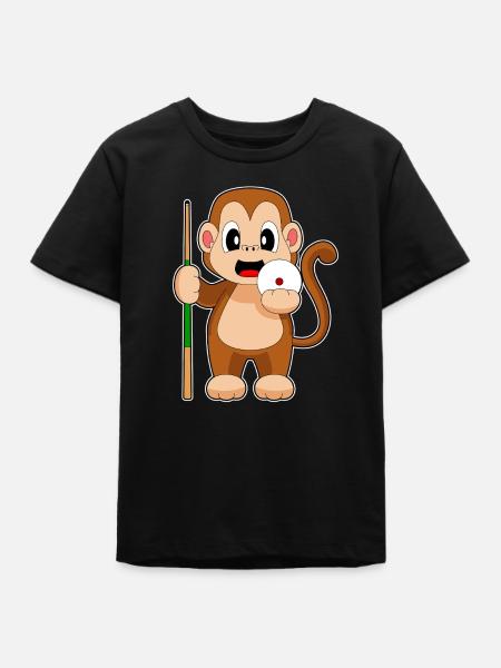 Affe Billiard Queue - Teenager Organic T-Shirt Mini Creator von Stanley/Stella - Schwarz
