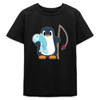 Pinguin Angler Fisch Angeln - Teenager Organic T-Shirt Mini Creator von Stanley/Stella - Schwarz - Vorne