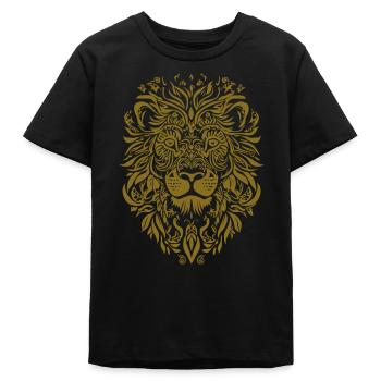 Löwe Mandala Gesicht Löwenkopf Floral - Teenager Organic T-Shirt Mini Creator von Stanley/Stella - Schwarz - Vorne