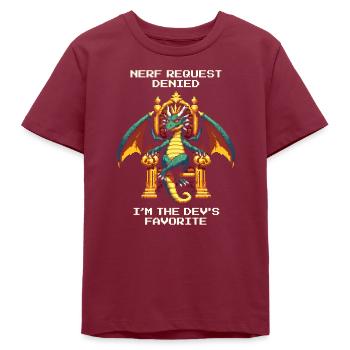 Liebling des Entwicklers | Drache - Teenager Organic T-Shirt Mini Creator von Stanley/Stella - Burgunderrot - Vorne