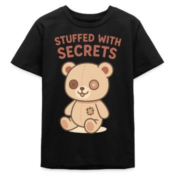 Ours bourré de secrets - T-shirt ado bio Stanley/Stella - noir - Devant