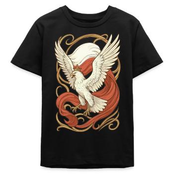 Poland Polska Eagle Flag Art Nouveau Gift - Teens Organic T-shirt by Stanley/Stella - black - Front
