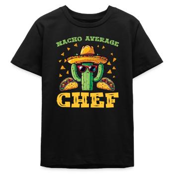 Kaktus Taco Macho Fiesta - Teenager Organic T-Shirt Mini Creator von Stanley/Stella - Schwarz - Vorne
