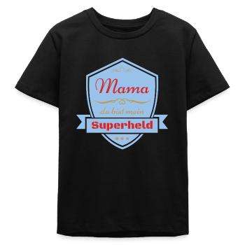 Mama Superheld - Teenager Organic T-Shirt Mini Creator von Stanley/Stella - Schwarz - Vorne