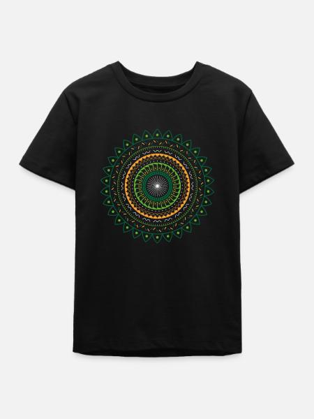 Mandala - Teenager Organic T-Shirt Mini Creator von Stanley/Stella - Schwarz