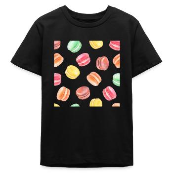 Colorful Macarons Pattern - Teens Organic T-shirt by Stanley/Stella - black - Front