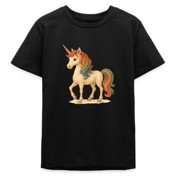 einhorn - Teenager Organic T-Shirt Mini Creator von Stanley/Stella - Schwarz - Vorne