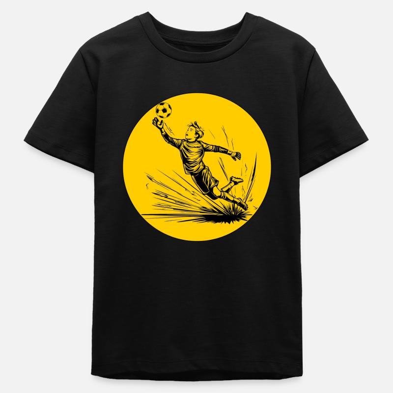 Goalkeeper (black and yellow) - Teens Organic T-shirt by Stanley/Stella - black