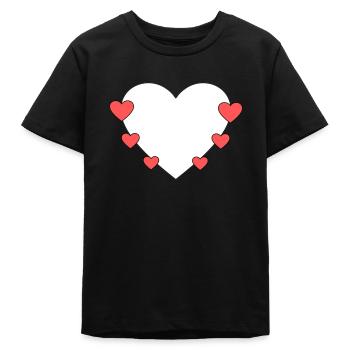 Cœur avec de petits cœurs - T-shirt ado bio Stanley/Stella - noir - Devant