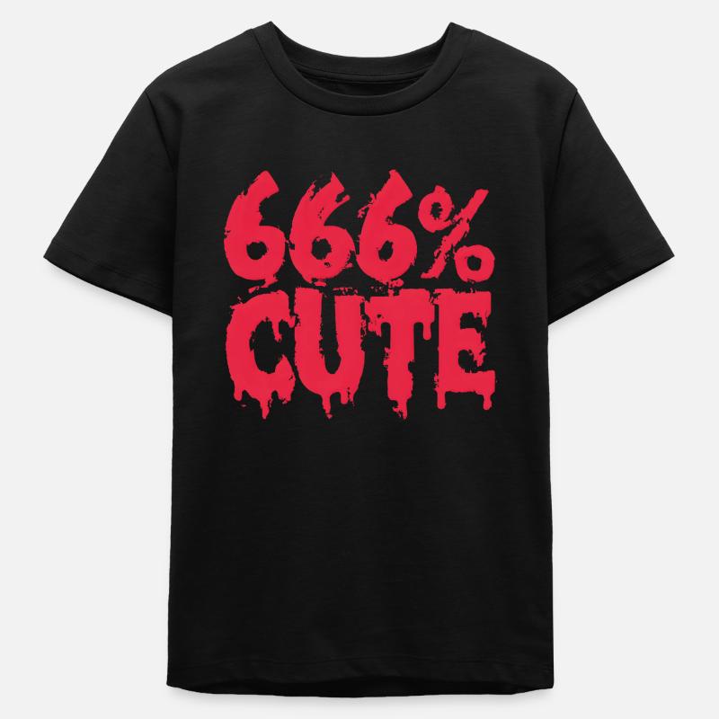 666 % mignon ! Conception de fille gothique satanique - T-shirt ado bio Stanley/Stella - noir