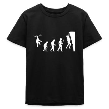 Rock Climbing Evolution Shirt - Teens Organic T-shirt by Stanley/Stella - black - Front