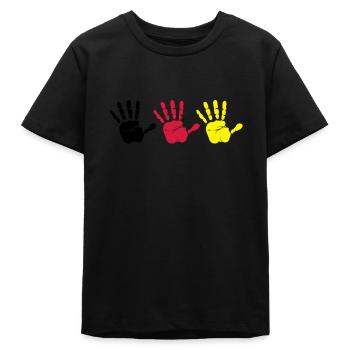 Empreinte de main Trio - T-shirt ado bio Stanley/Stella - noir - Devant