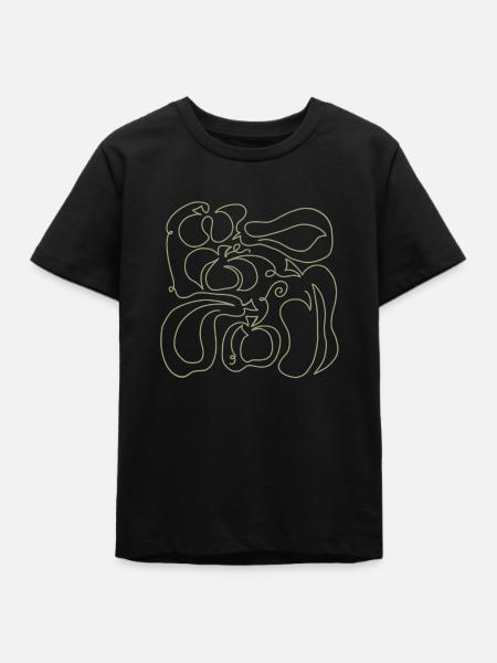 Kürbis Pumpkin Lineart grün - Teenager Organic T-Shirt Mini Creator von Stanley/Stella - Schwarz