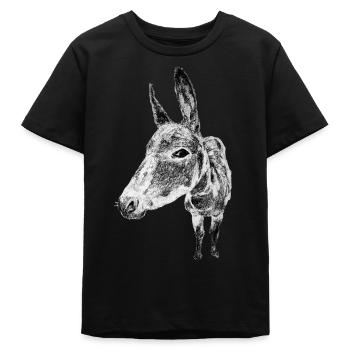 âne - T-shirt ado bio Stanley/Stella - noir - Devant