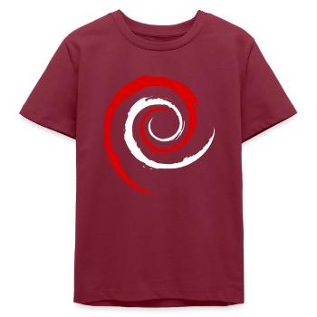 Austrian Debian Swirl - Teenager Organic T-Shirt Mini Creator von Stanley/Stella - Burgunderrot - Vorne