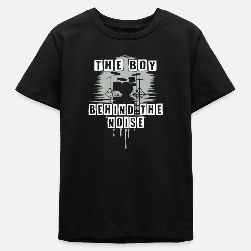 Drummer Boy Schlagzeuger Drumset Silhouette - T-shirt ado bio Stanley/Stella - noir