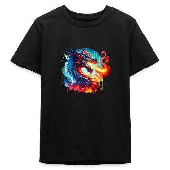 Dragon - Teens Organic T-shirt by Stanley/Stella - black - Front