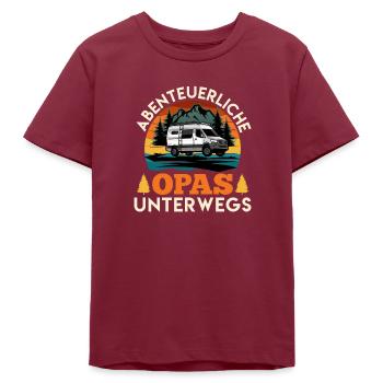 Camping ABENTEUERLICHE OPAS UNTERWEGS Lustiges - Teenager Organic T-Shirt Mini Creator von Stanley/Stella - Burgunderrot - Vorne