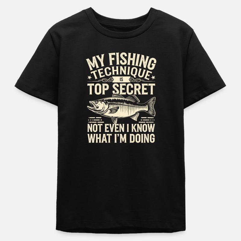 Pêche à la ligne - T-shirt ado bio Stanley/Stella - noir