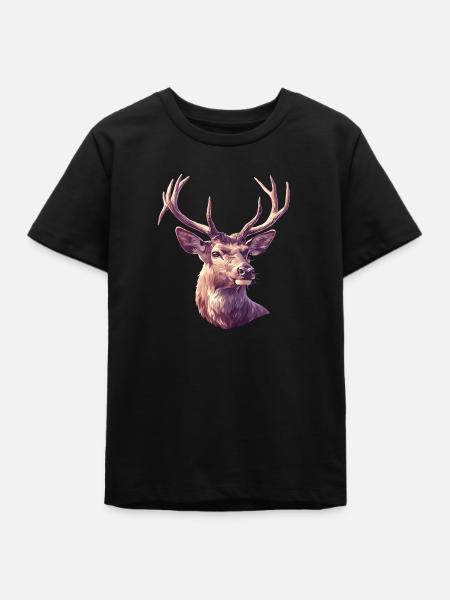 Hirsche Hirsch - Teenager Organic T-Shirt Mini Creator von Stanley/Stella - Schwarz