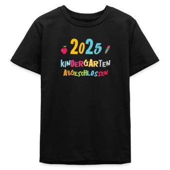 Abschied Kindergarten 2025 Geschenk Mädchen Jungen - Teenager Organic T-Shirt Mini Creator von Stanley/Stella - Schwarz - Vorne