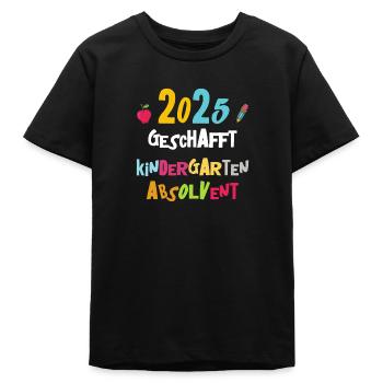 Abschied Kindergarten 2025 Geschenk Mädchen Jungen - Teenager Organic T-Shirt Mini Creator von Stanley/Stella - Schwarz - Vorne