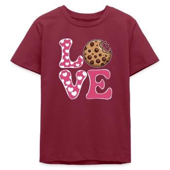 Cookies Disant Biscuits au Chocolat Cadeau de Cookie Drôle - T-shirt ado bio Stanley/Stella - bordeaux - Devant