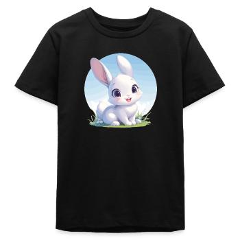 Hasen Hase - Teenager Organic T-Shirt Mini Creator von Stanley/Stella - Schwarz - Vorne
