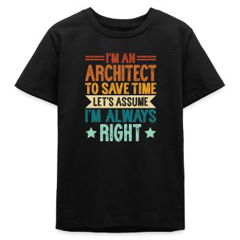 Architecte - T-shirt ado bio Stanley/Stella - noir - Devant