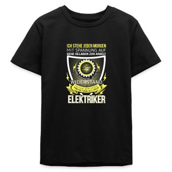 Elektriker Ich stehe jeden morgen mit Spannung auf - Teenager Organic T-Shirt Mini Creator von Stanley/Stella - Schwarz - Vorne