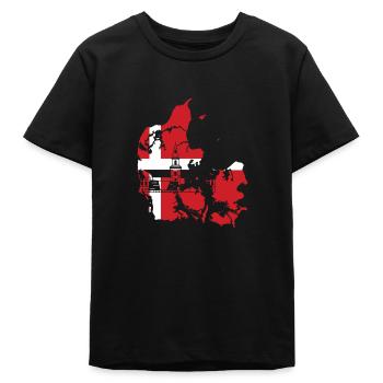 Drapeau du Danemark - T-shirt ado bio Stanley/Stella - noir - Devant