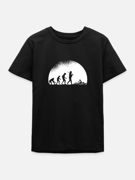 Evolution Schwimmen - Teenager Organic T-Shirt Mini Creator von Stanley/Stella - Schwarz