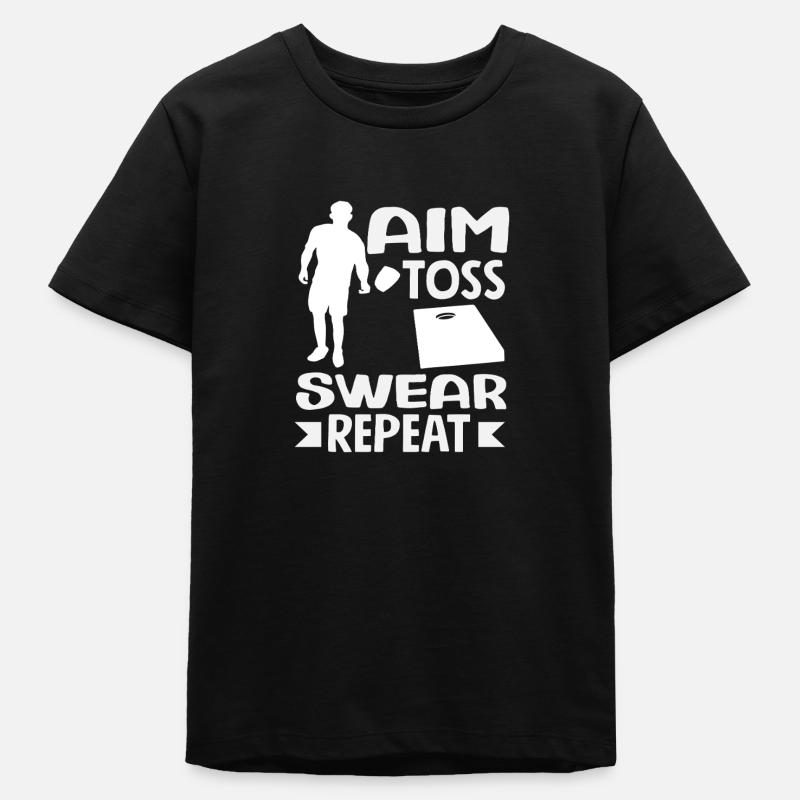 Cornhole Lover Jeter Jure, Répéter - T-shirt ado bio Stanley/Stella - noir