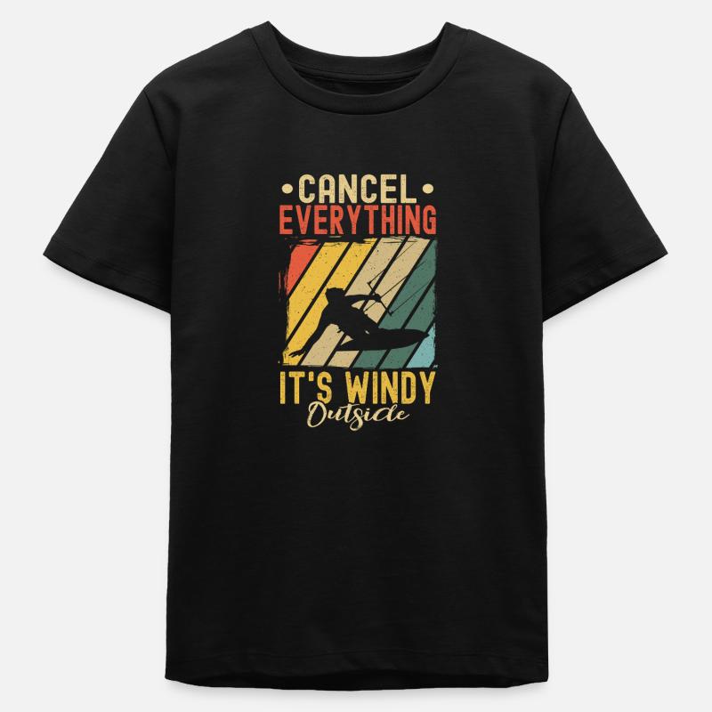 Kitesurf Annulez tout, il y a du vent dehors - T-shirt ado bio Stanley/Stella - noir