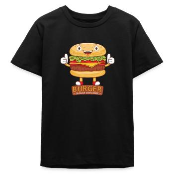 Cute Burger Cartoon Art - Teenager Organic T-Shirt Mini Creator von Stanley/Stella - Schwarz - Vorne