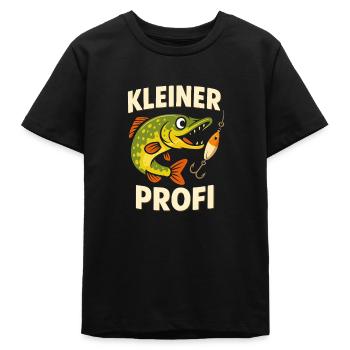 Lille professionel sjov lystfisker outfit - Stanley/Stella junior t-shirt økologisk - sort - Foran