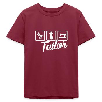 Tailor Job - Teens Organic T-shirt by Stanley/Stella - burgundy - Front