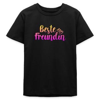 Beste Freundin Herzchen - Teenager Organic T-Shirt Mini Creator von Stanley/Stella - Schwarz - Vorne