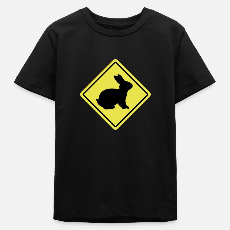 Signe de lapin - T-shirt ado bio Stanley/Stella - noir