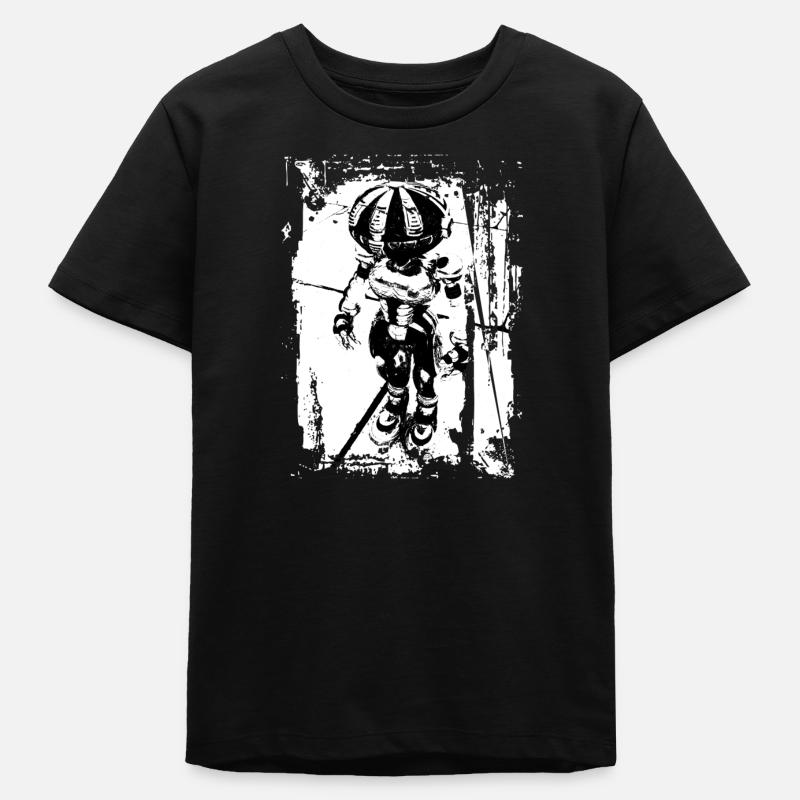 Robot Whitestyle - Teens Organic T-shirt by Stanley/Stella - black