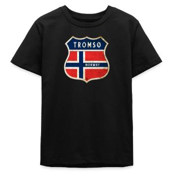 Tromsø Norwegen Wappen Flaggen Design - Teenager Organic T-Shirt Mini Creator von Stanley/Stella - Schwarz - Vorne