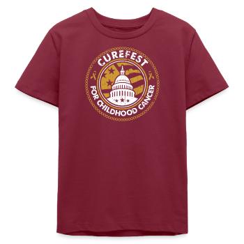Curefest Kinderkrebs-Emblem - Teenager Organic T-Shirt Mini Creator von Stanley/Stella - Burgunderrot - Vorne