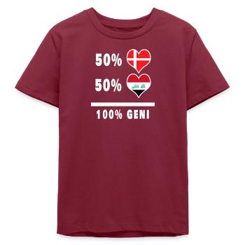 Irak et Danemark 100% drapeau de génie - T-shirt ado bio Stanley/Stella - bordeaux - Devant