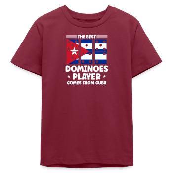 Domino game design - Teens Organic T-shirt by Stanley/Stella - burgundy - Front