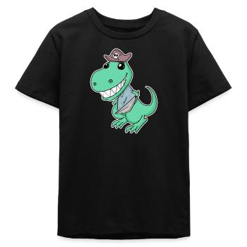 Dinosaurier Pirat für Kinder - Teenager Organic T-Shirt Mini Creator von Stanley/Stella - Schwarz - Vorne