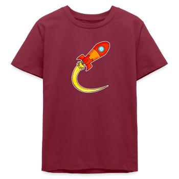 Motif de fusée - T-shirt ado bio Stanley/Stella - bordeaux - Devant