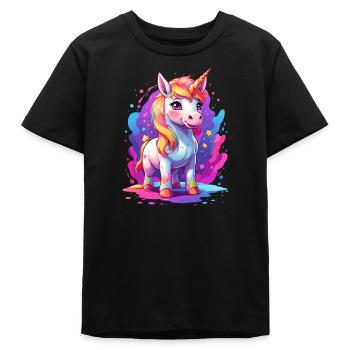 Süßes Einhorn - Teenager Organic T-Shirt Mini Creator von Stanley/Stella - Schwarz - Vorne